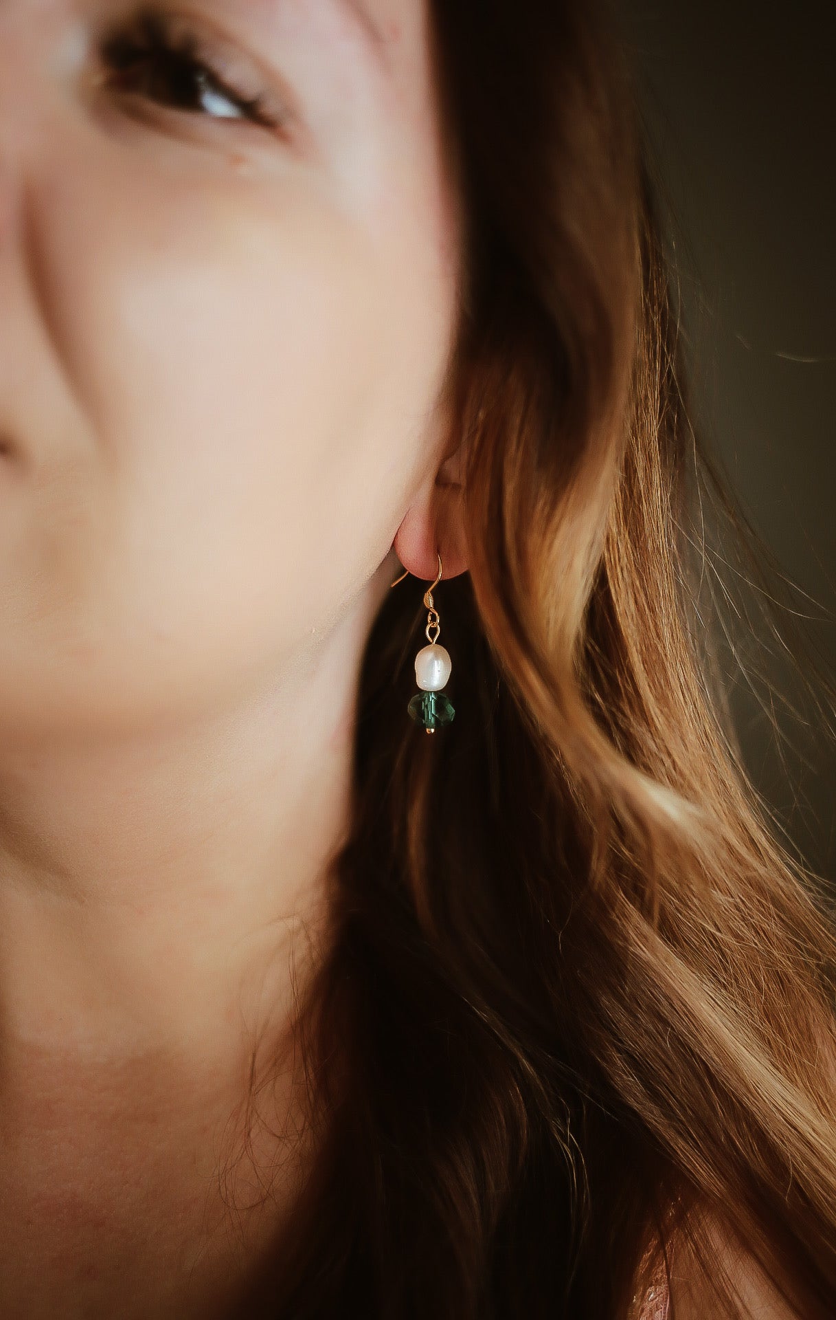 Longing pärlörhängen Gröna