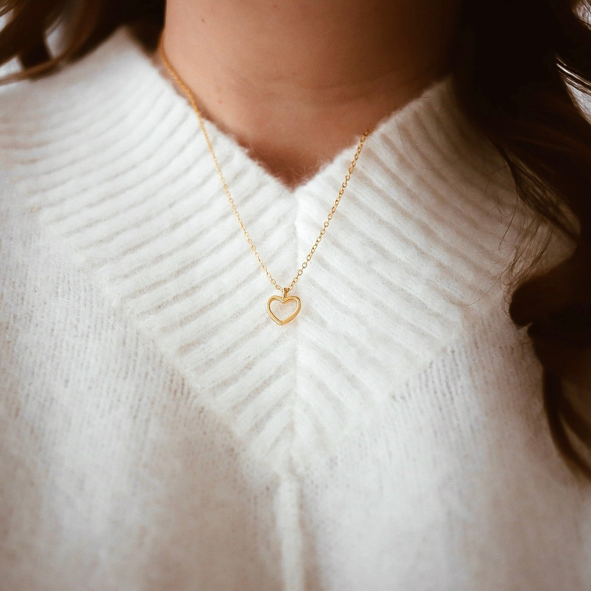 Nette hjärthalsband 24k guldpläterat