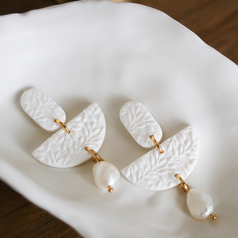 Silva Örhängen Vitt Mönster